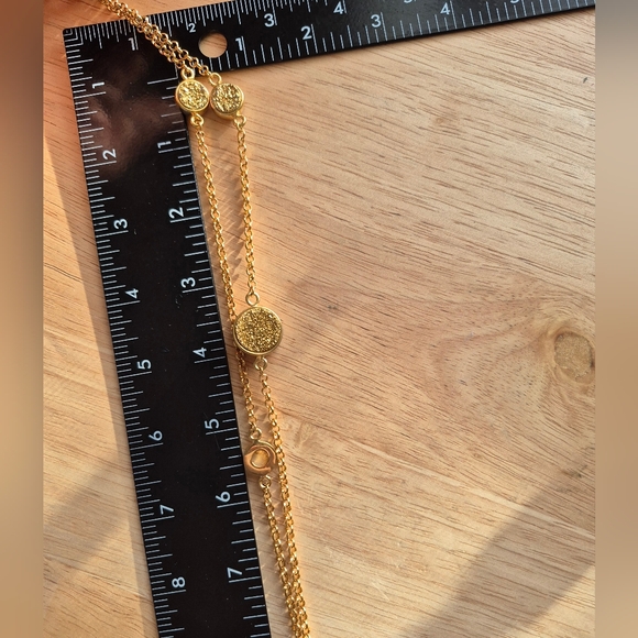 Vintage Christian Dior Druzy  Gold Plated  Station Statement Necklace - Picture 3 of 11